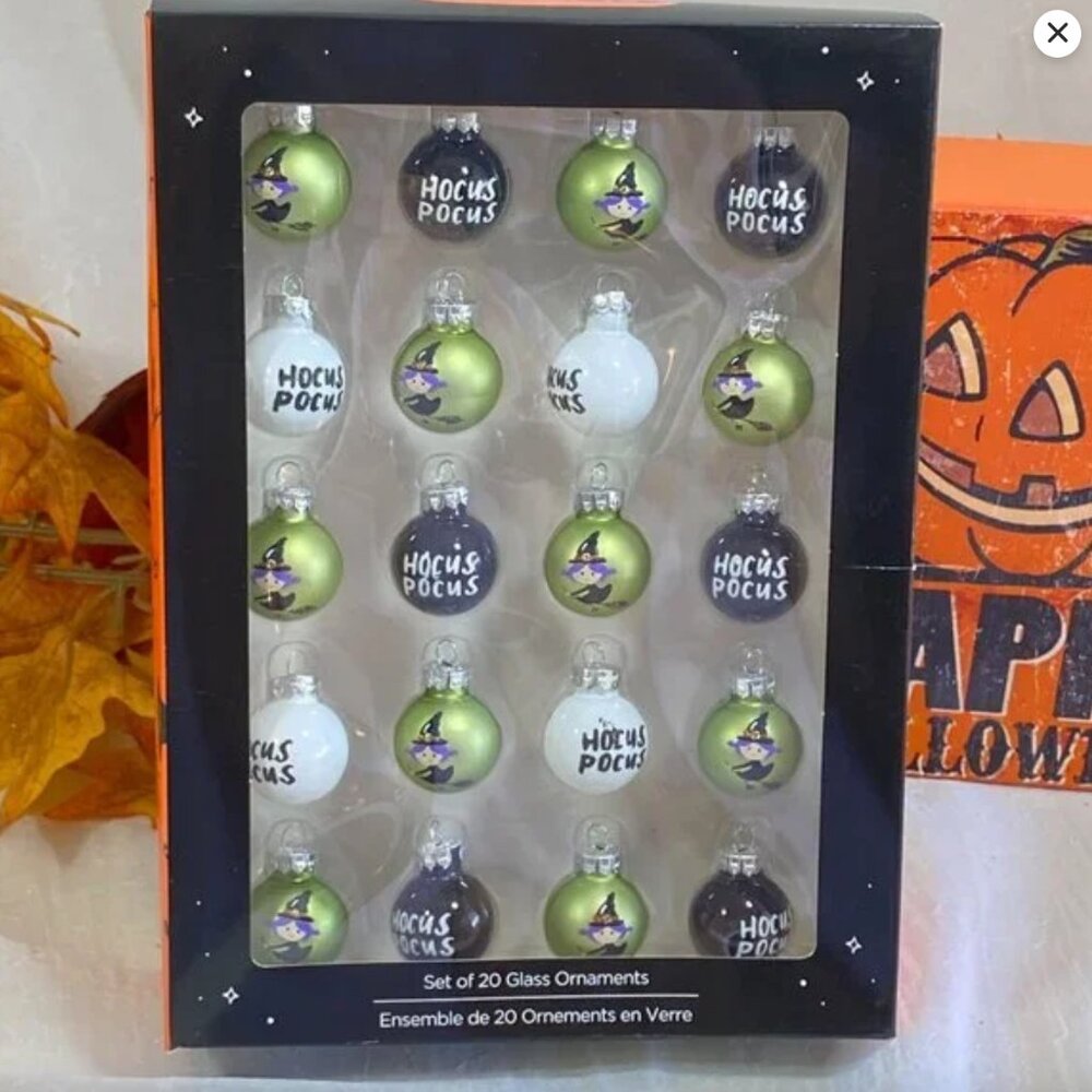 Toil And Trouble Blown Glass Mini Halloween Witch Hocus Pocus Tree Ornaments 20